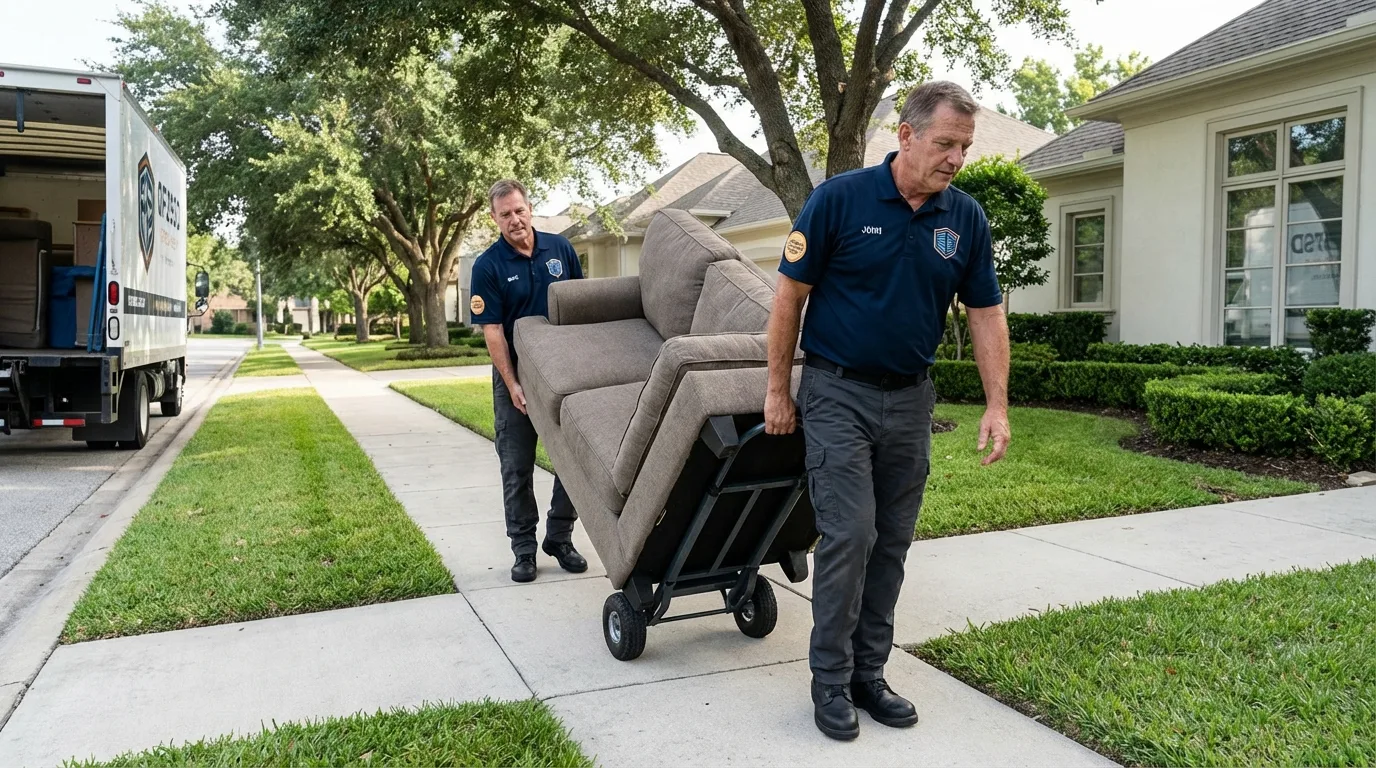 Local residential moving crew loading furniture in Narragansett, RI